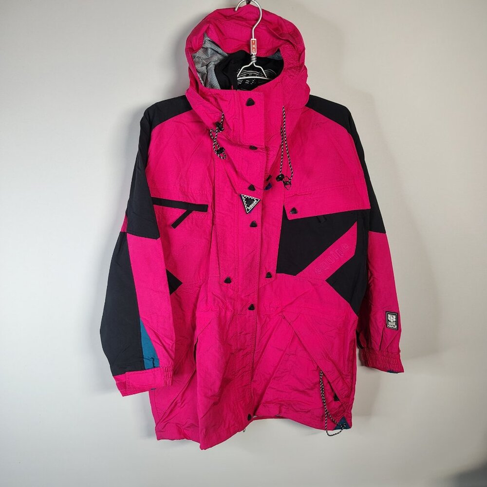 VINTAGE Helly Hansen Helly Tech Equipe Jacket Mens Medium Pink Black Colorblock